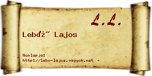 Lebó Lajos névjegykártya