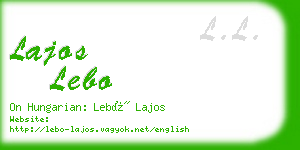 lajos lebo business card